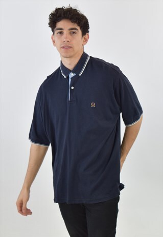 VINTAGE 90S NAVY BLUE TOMMY HILFIGER POLO SHIRT