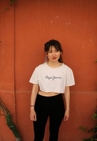 VINTAGE REWORKED PEPE JEANS CROP TOP