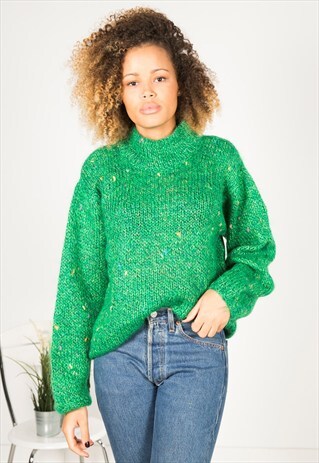 VINTAGE 80'S PRINTED KNIT JUMPER / S0521