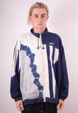 ELLESSE MENS VINTAGE TRACKSUIT TOP JACKET XL BLUE 90S