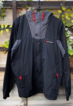 Retro Berghaus y2K black & grey windbreaker jacket small 