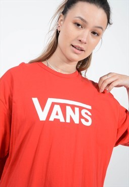 Vintage 00s Vans T-shirt Red Spell Out 