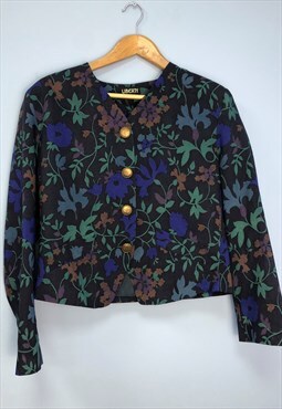 Vintage Liberty Jacket Multicolour Wool Button Crop