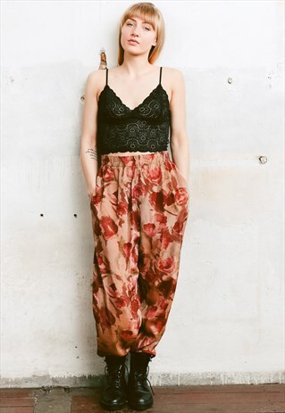 VINTAGE 90S FLORAL HAREM PANTS