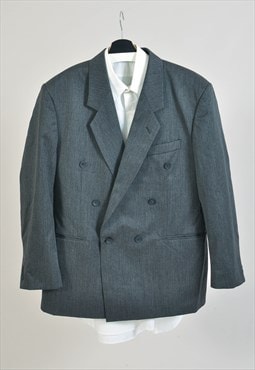 Vintage 90s double breasted blazer in grey