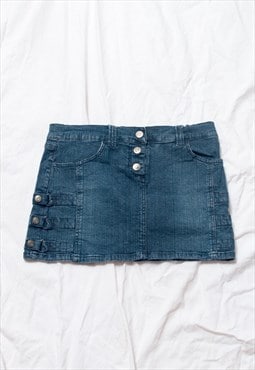 Vintage Y2K Denim Micro Skirt in Blue