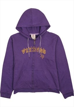 Vintage 90's NFL Hoodie Vikings Full Zip Up Purple Large