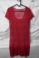 90S MINI SHEER RED FLIRTY DRESS - XS - S