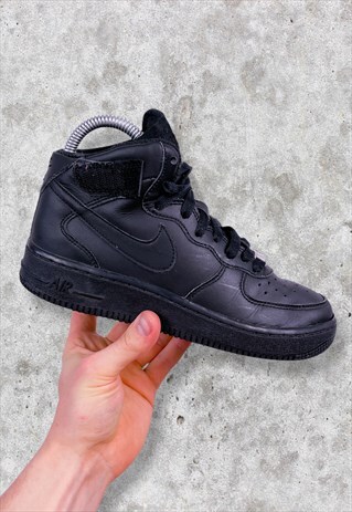 VINTAGE NIKE AIR FORCE 1 ONE MID BLACK WOMEN'S UK 3