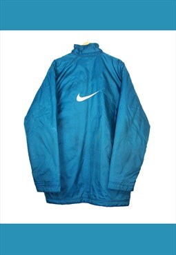 Vintage 90s Turquoise Nike Puffer Jacket with Optional Hood