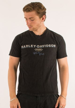 VINTAGE 90S BLACK HARLEY DAVIDSON T-SHIRT TEE