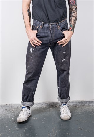 VINTAGE BLUE LEVI'S 512 PAINT JEANS