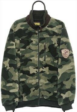 Vintage Atlas Full Zip Green Camouflage Fleece Mens