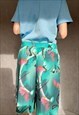 VINTAGE KHAKI CULOTTES, WIDE RETRO SHORTS, HIGH WAIST SHORTS