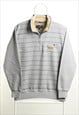 Vintage Claudio Valentino 1/4 zip Striped Sweatshirt Grey