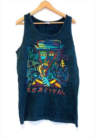 Vintage RARE 1995 New Orleans Jazz Festival Vest Large 