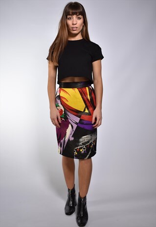VINTAGE 1980S GIANNI VERSACE SILK PENCIL SKIRT
