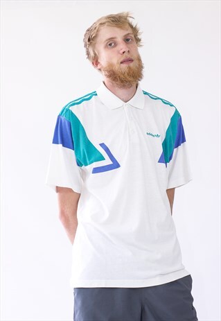 VINTAGE MENS ADIDAS ORIGINALNS ATP POLO SHIRT TENNIS TOP