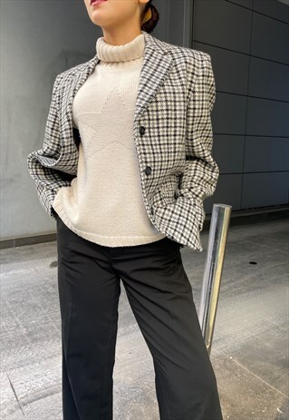 AMAZING RETRO TRENDY CHECKERED BLAZER