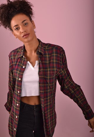 MAROON RALPH LAUREN CHECKERED SHIRT GRL3496