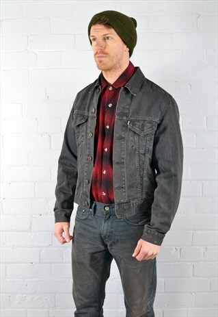 VINTAGE LEVI'S CHARCOAL GREY DENIM JACKET