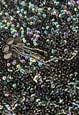 SEQUINS ORIGINAL 80'S BLACK GREEN SHORT SLEEVE VINTAGE DRESS