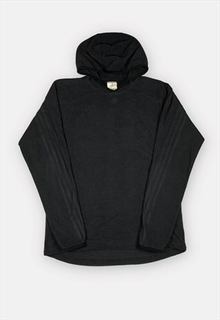Vintage Adidas embroidered black fleece hoodie size M