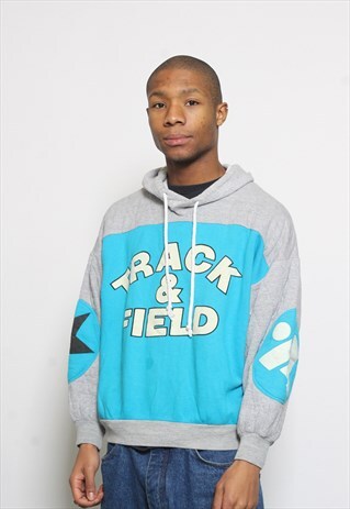 VINTAGE TRACK AND FIELD HOODIE BLUE