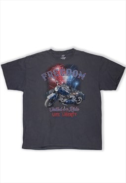 Vintage Grey Motorcycle T-Shirt Womens