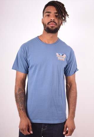 MENS VINTAGE EMERICAN PRIDE T-SHIRT TOP MEDIUM BLUE 90S