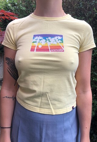 Y2K VINTAGE YELLOW BABY TEE