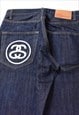 VINTAGE 00S STUSSY DENIM JEANS IN BLUE