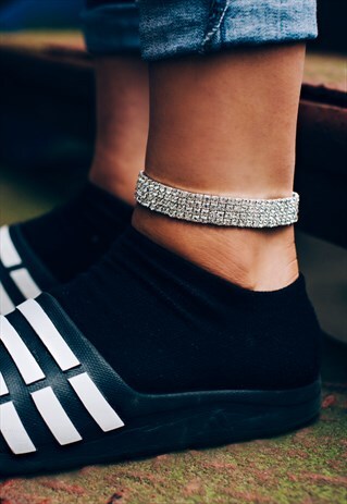 SWAGY 4 ROW CRYSTAL ANKLET