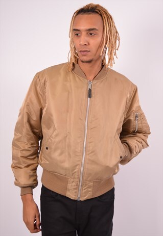 VINTAGE ALPHA INDUSTRIES INC REVERSIBLE BOMBER JACKET KHAKI