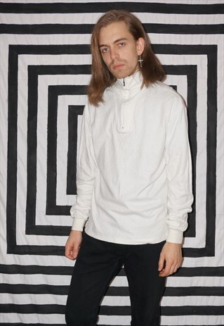 VINTAGE 80'S CREAM TURTLE NECK TOP