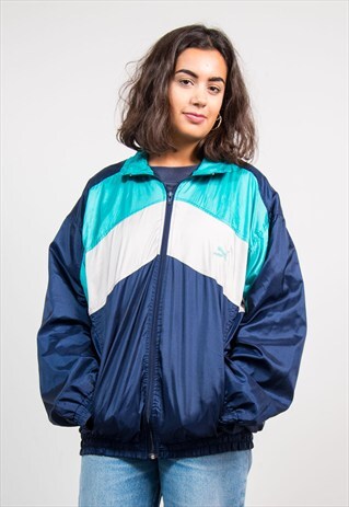 VINTAGE 90'S PUMA COLOURBLOCK SHELLSUIT TRACKSUIT JACKET