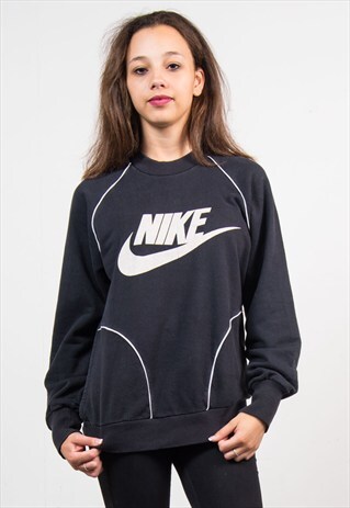 VINTAGE 80'S NIKE BLACK SWEATSHIRT JUMPER