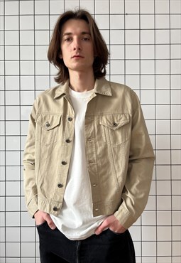 Vintage POLO RALPH LAUREN Jacket Trucker 90s Beige