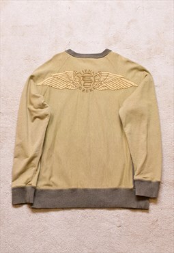 Vintage Etienne Ozeki Khaki Embroidered Sweater