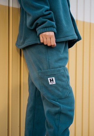 HANDMADE TROUSERS IN GREEN WITH FLEECE FABRIC