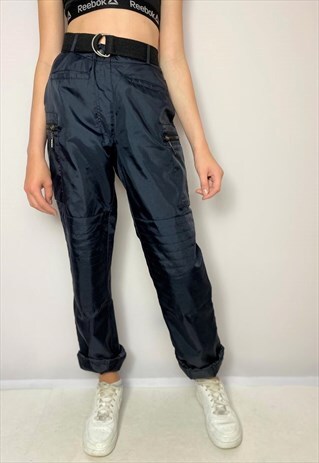 VINTAGE 90S DARK BLUE SPORT CARGO PANTS