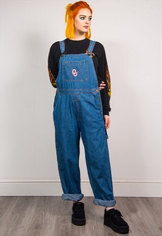 VINTAGE 90'S BLUE DENIM OHIO STATE UNIVERISTY DUNGAREES