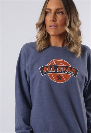 SWEATSHIRT JUMPER OVERSIZED BASKETBALL LOGO UK 12 - 14 (GO4R