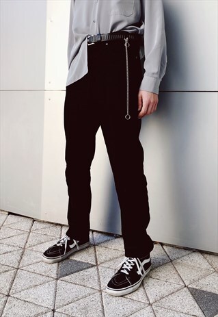 VINTAGE 90S BLACK MINIMALIST CORDUROY PANTS