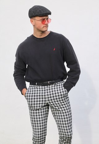 NAUTICA USA 90S MINIMALIST FOG BLACK SWEATSHIRT