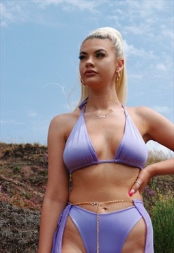 Lilac bikini set with personalised name bottoms