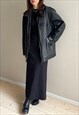Vintage Black Oversized Leather Jacket