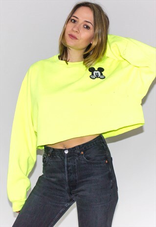 VINTAGE 90'S MICKEY MOUSE CROPPED SWEATSHIRT