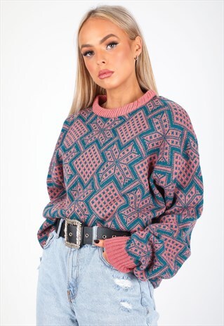 VINTAGE PATTERN KNITWEAR JUMPER K136
