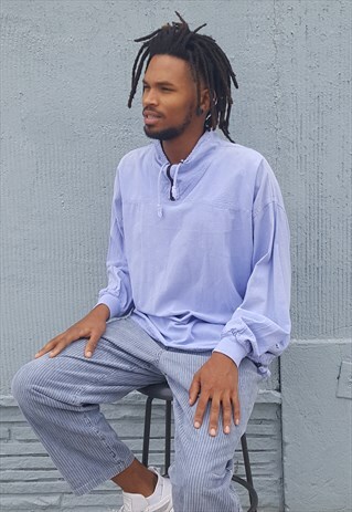 90S SURFER PASTEL LAVENDER WINBREAKER POPOVER JACKET LARGE